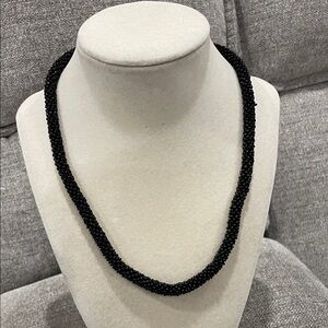 Elegant Black Beaded Necklace